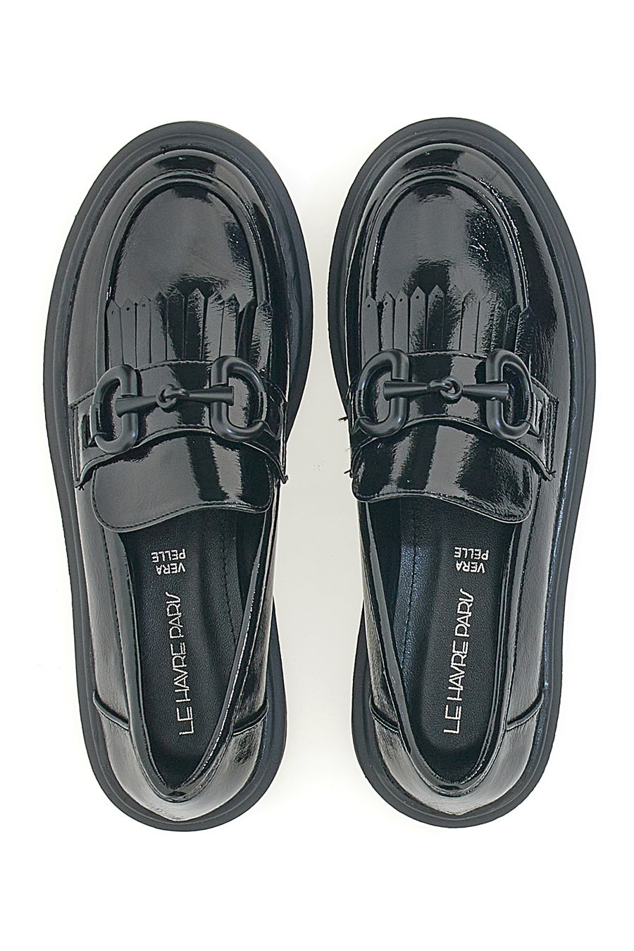 Mocassini Neri Effetto Lucido Con Morsetto e Nappina LE HAVRE