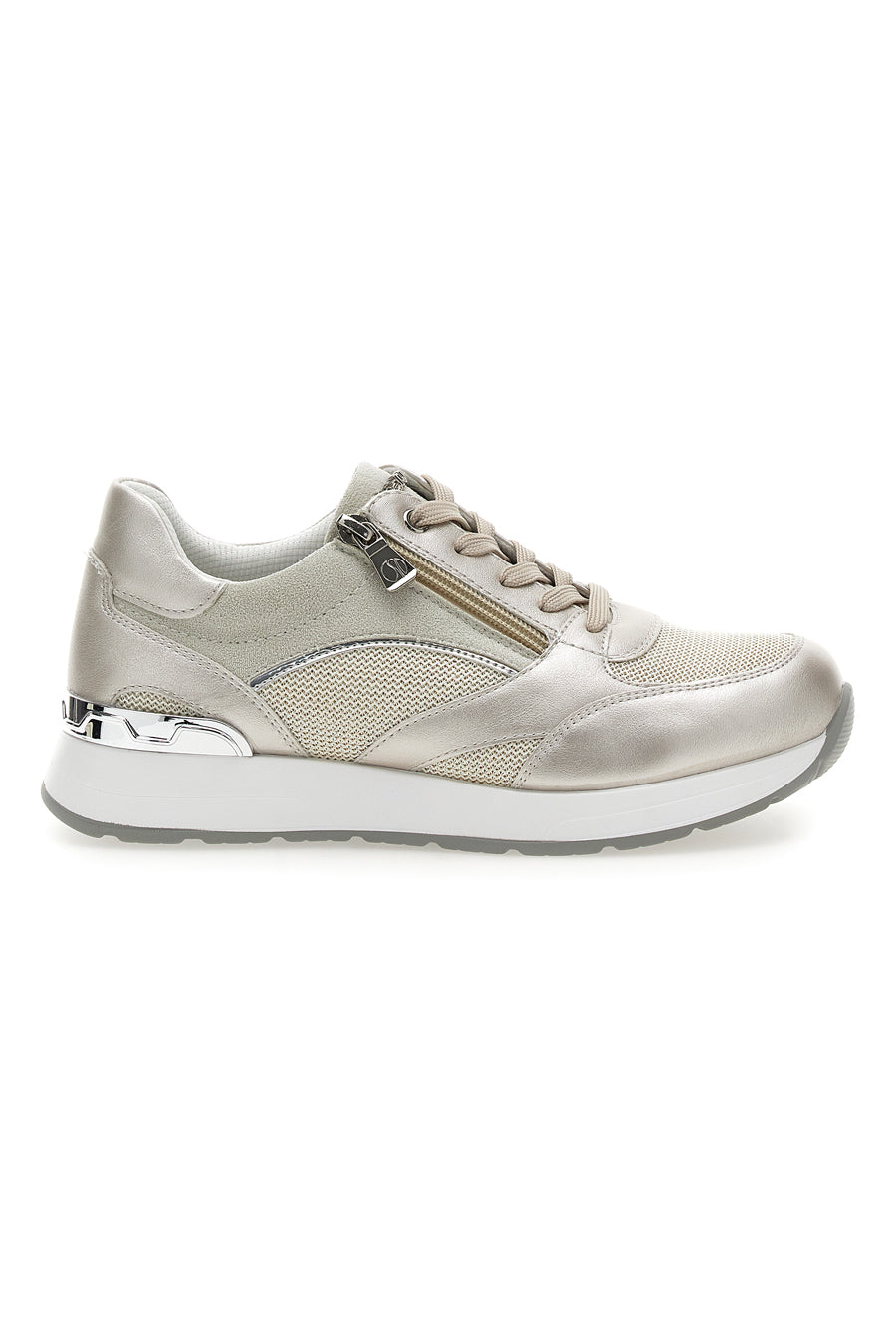 Scarpe Stringate Platino con Cerniera Laterale INBLU 416 IN da donna Pittarello