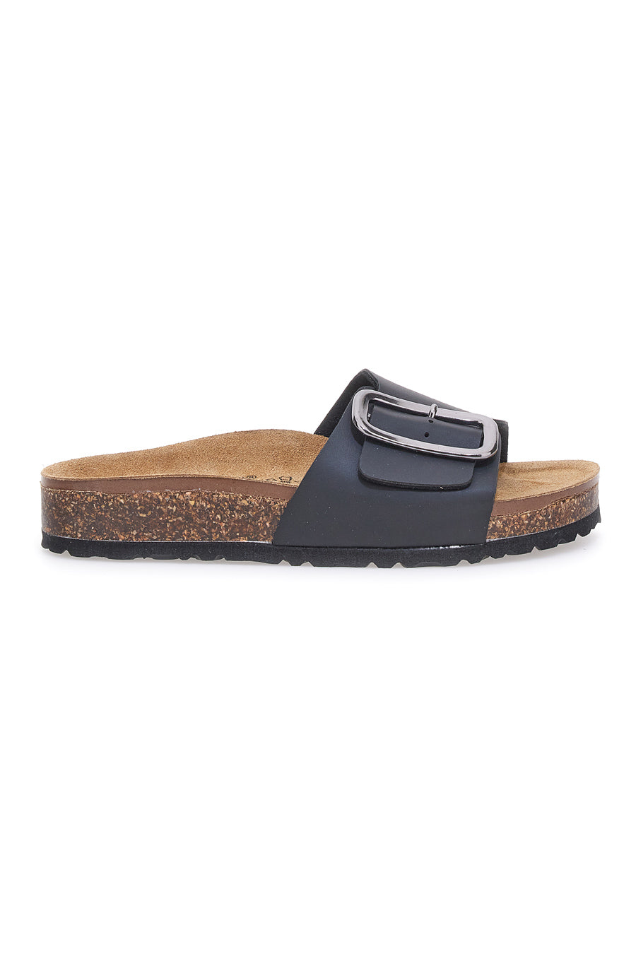 Ciabatta CUSHIONAIRE Hilo Donna In Pelle Scamosciata Vera Con Memory Foam, Nera, Taglia 38 EU, Suola In Gomma