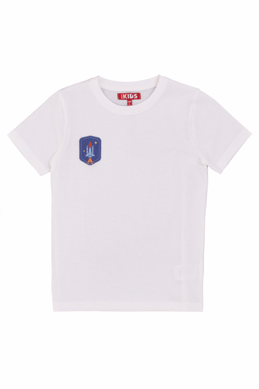 Pitt Kids Weißes T-Shirt mit aufgestickter Rakete PT-BT-05026 für