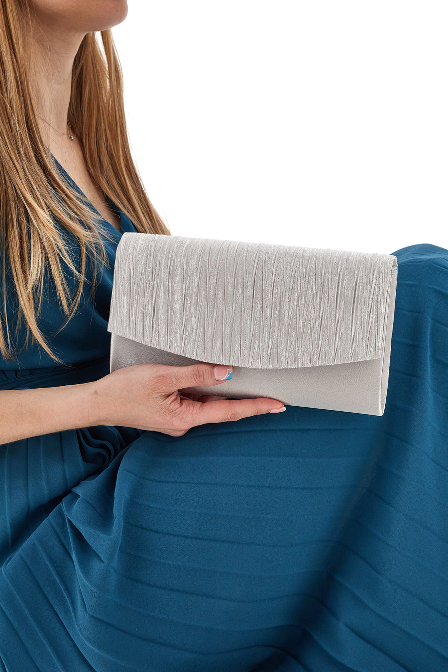 Pochette Donna Elegante Fililogor - Argento Con Tracolla Per Serate