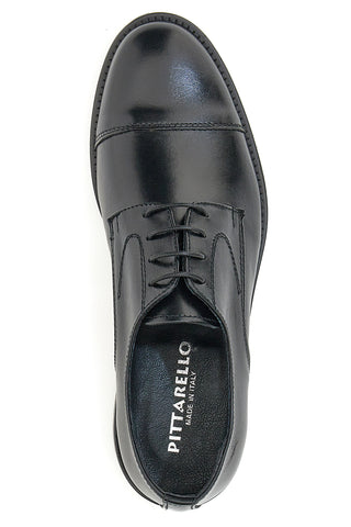 Schwarze Schnürschuhe mit abgerundeter Spitze Pittarello 7705