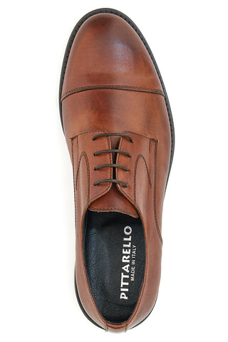 Braune Schnürschuhe mit abgerundeter Spitze Pittarello 7705