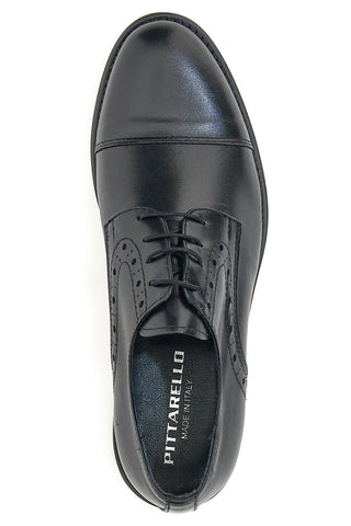 Pittarello 7715 Schwarze Schnürschuhe aus echtem Leder
