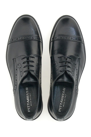 Schnürschuhe aus echtem Leder Pittarello 7755 Schwarz
