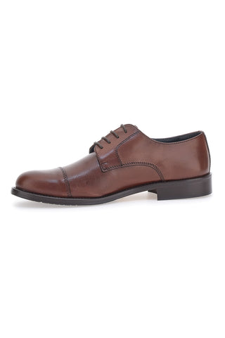 Braune Schnürschuhe aus echtem Leder Pittarello 7705