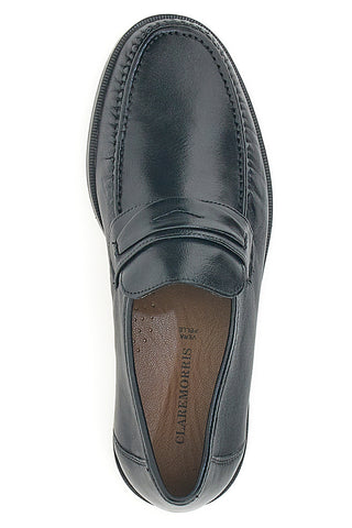 Schwarze Slipper aus echtem Leder Claremorris 567