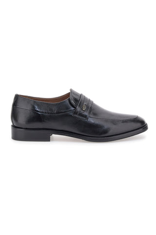 Schwarze Slipper aus echtem Leder Claremorris 653