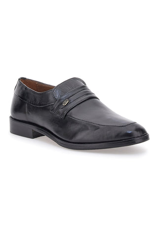 Mocassini Neri In Vera Pelle Claremorris 653
