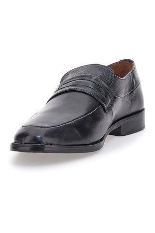 Schwarze Slipper aus echtem Leder Claremorris 653