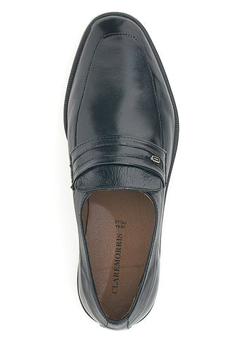 Schwarze Slipper aus echtem Leder Claremorris 653