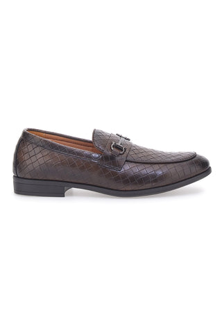 Braune Loafer mit Webeffekt Longford 208513