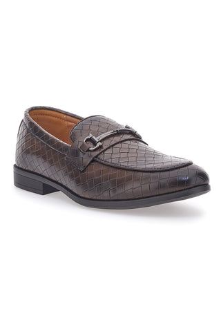 Braune Loafer mit Webeffekt Longford 208513