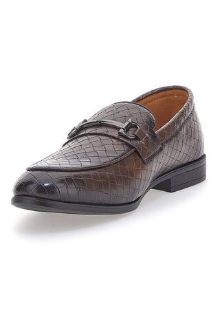 Braune Loafer mit Webeffekt Longford 208513