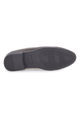 Braune Schnürschuhe mit gewebter Textur Longford 208510