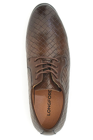 Braune Schnürschuhe mit gewebter Textur Longford 208510