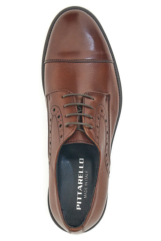 Braune Schnürschuhe aus echtem Leder für Herren Pittarello 7715