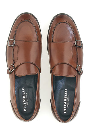 Braune Mokassins aus echtem Leder, hergestellt in Italien, Pittarello 2371