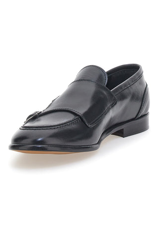 Schwarze Mokassins aus echtem Leder, hergestellt in Italien, Pittarello 2371