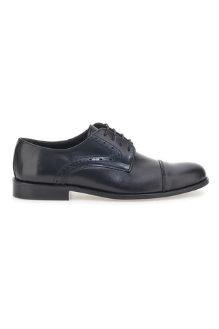 Schwarze Schnürschuhe aus echtem Leder, hergestellt in Italien, Pittarello 7715