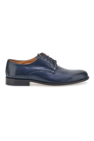 Blaue Schnürschuhe aus echtem Leder, hergestellt in Italien, Pittarello 7720
