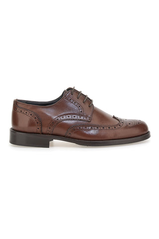 Pittarello 7710 Braune Lederschuhe mit dekorativen Perforationen