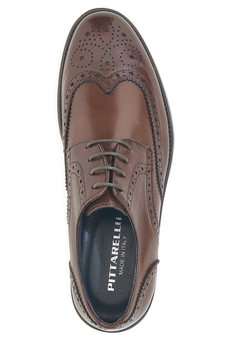 Scarpe eleganti marroni in pelle con forature decorative Pittarello 7710
