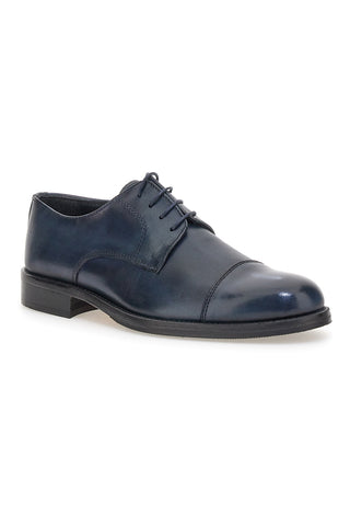 Scarpe eleganti blu in pelle con cuciture decorative Pittarello 7705
