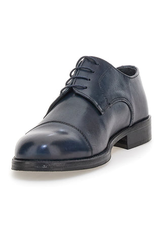Scarpe eleganti blu in pelle con cuciture decorative Pittarello 7705