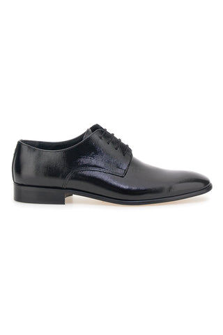 Scarpe stringate nere in vera pelle Made in Italy con suola in cuoio Pittarello 1720