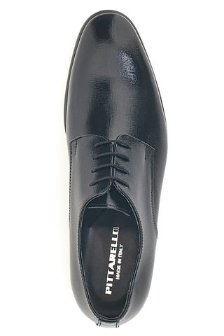 Scarpe stringate nere in vera pelle Made in Italy con suola in cuoio Pittarello 1720