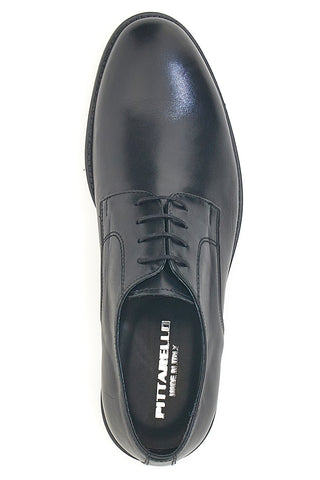 Scarpe stringate nere in pelle con suola in cuoio made in Italy Pittarello 7720