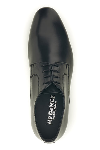 Scarpe da ballo blu con suola in cuoio stringate Mr.dance 1720P
