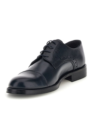Scarpe stringate blu in vera pelle Made in Italy Pittarello 7715