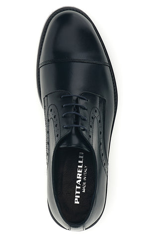 Scarpe stringate blu in vera pelle Made in Italy Pittarello 7715