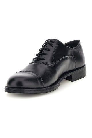 Scarpe stringate nere in vera pelle Made in Italy Pittarello 7701