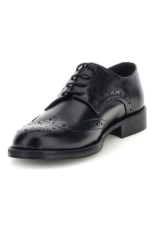 Scarpe stringate nere in vera pelle Made in Italy Pittarello 7710