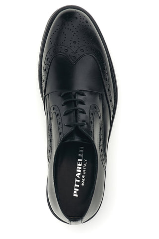 Scarpe stringate nere in vera pelle Made in Italy Pittarello 7710