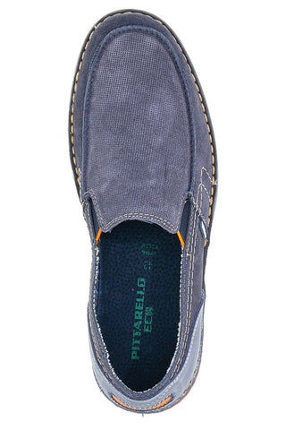 Free Air 8810 Freizeitmokassin aus blauem Nubukleder