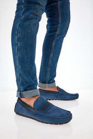 Pittarello 1511 Mokassin aus blauem Wildleder
