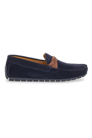 Blauer Mokassin mit Zopf Pittarello 7307