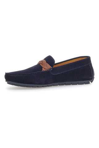 Blauer Mokassin mit Zopf Pittarello 7307