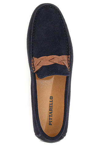Blauer Mokassin mit Zopf Pittarello 7307