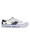 Low Cotton Belt Adrian SS-Sneaker aus weißem und blauem Canvas