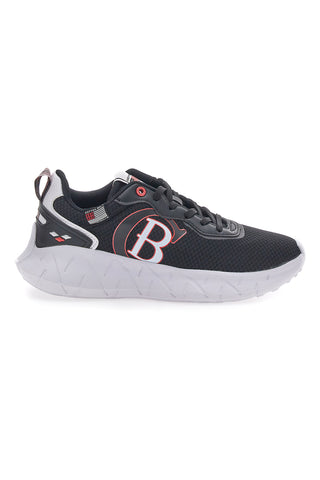 Schwarze Omega-Fitness-Sneaker mit Baumwollgürtel