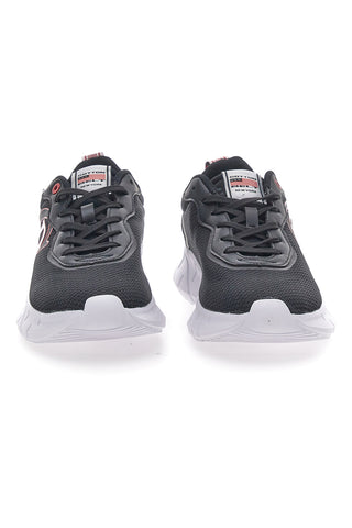 Schwarze Omega-Fitness-Sneaker mit Baumwollgürtel
