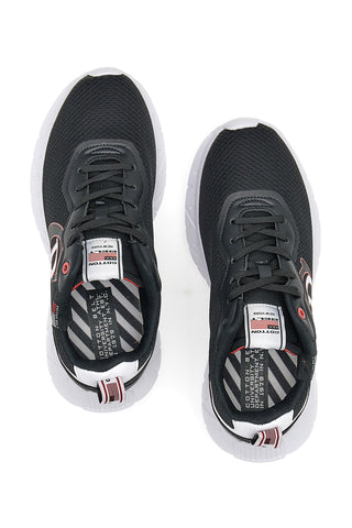 Schwarze Omega-Fitness-Sneaker mit Baumwollgürtel