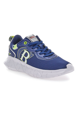 Blaue Omega-Fitness-Sneaker mit Baumwollgürtel