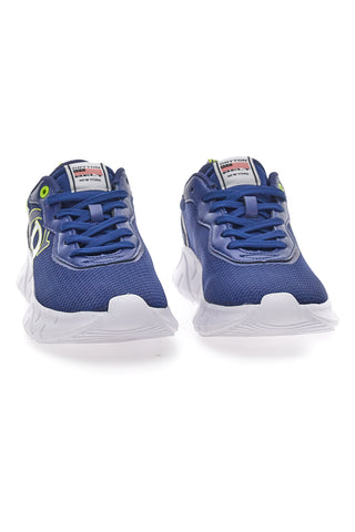 Blaue Omega-Fitness-Sneaker mit Baumwollgürtel