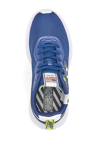 Blaue Omega-Fitness-Sneaker mit Baumwollgürtel
